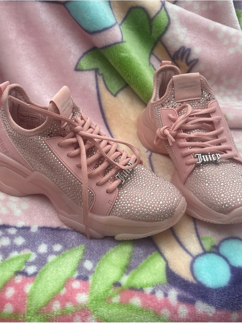 Juicy Couture Blush Pink Crystal-Accented Women's Sneakers